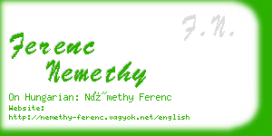 ferenc nemethy business card